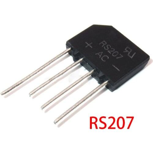 10PCS RS207 DIP ZIP-4 Bridge Rectifier 2A 700V