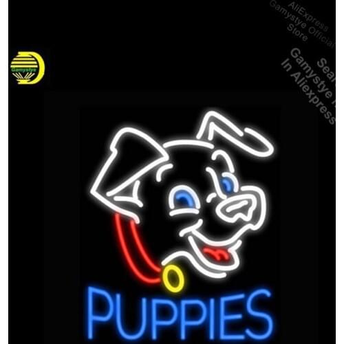 Neon Signs for Puppies Handcrafted Dog Neon Bulbs sign Glass Neon Signs For Home Fairy lights Vintage Garage Lighting Bar Signs