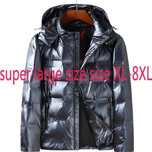 New Arrival Fashion Suepr Large Winter Men Hooded Down Jacket Young Thick Casual White Duck Down Plus Size L-3XL4XL5XL6XL7XL8XL