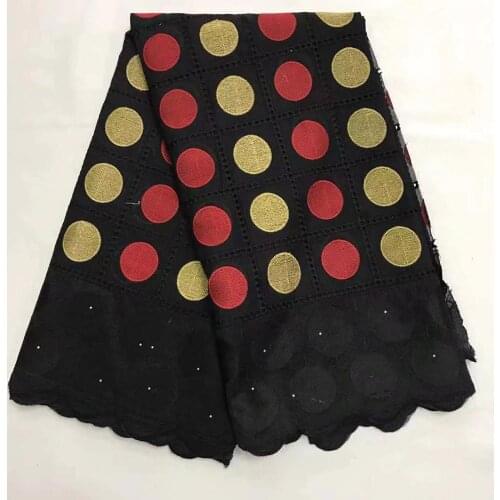 Black Color 2020 High Quality Swiss Voile Lace In Switzerland African Dry Lace With Stones Guinea Senegal Cotton Bride Material