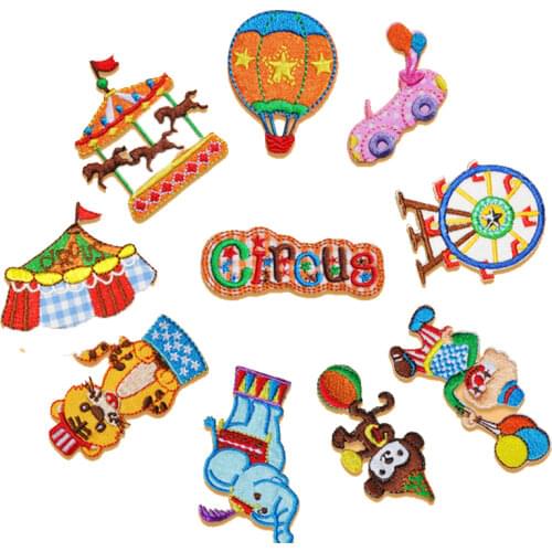 New Funny Circus Carousel Embroidered Patches Cute Merry-go-round Patches Supplies Handmade Sewing On Clothes Bags Accessories