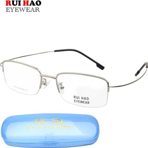 High Flexibility Eyeglasses Frame Unisex Glasses Frame Leisure Half Rimless Optical Spectacles Men Rui Hao Eyewear Brand 879