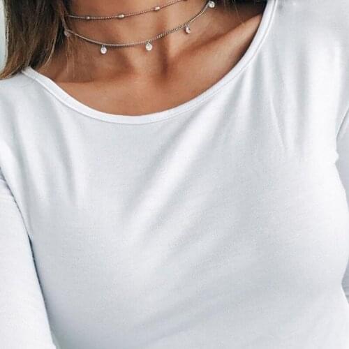 Zircon Necklace Women Bohemian Style Zircon Pendant Choker Multi-layer Chain Necklaces Womens Jewelry Kpop Collier