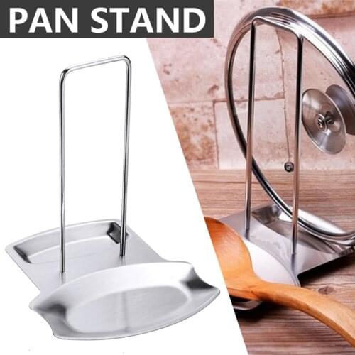 Stainless Steel Pan Stand Lid Spoon Rest Holder Pot Cover Rack Organizer Home Storage Accessory For Kitchen Tools