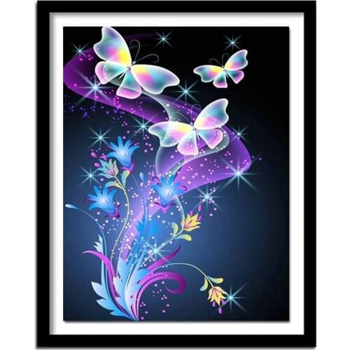 Full Round Drill 5D DIY Diamond Painting Butterfly Diamond Embroidery Cross Stitch Home Decor