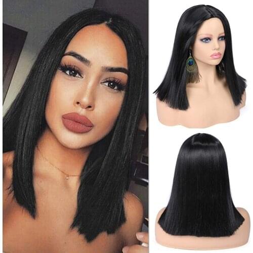 Straight Bob Cut Lace Front Part Wig Double Drawn Silky Straight Short Human Hair Wigs 4" Pre Plucked Brazilian Remy Wigs
