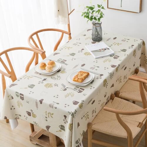 Plastic PVC rectangular simple printed tablecloth Waterproof Oilproof kitchen dining large Table colth Cover Mat smooth Oilcloth