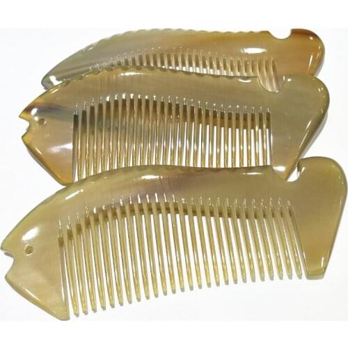 MC Brand New Healthy Natural Yak Horn Comb Anti-static Anti-dandruff Hairdresser Hair Brush Massage Head Pocket Comb