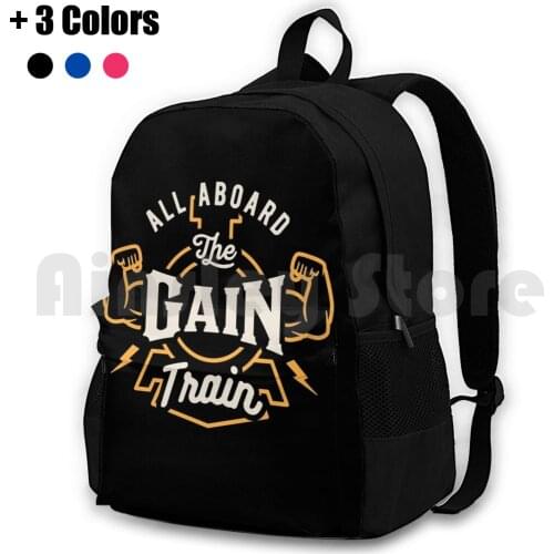 All Aboard The Gain Train Outdoor Hiking Backpack Riding Climbing Sports Bag Gains Gainz Gain Train Train All Aboard Muscle
