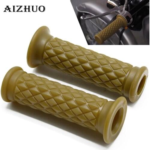 Universal 22 25MM Vintage Rubber Motorcycle Handle Grips Coffee Motorbike Grips For Kawasaki Classic 1500 Fi Drifter 800 1500