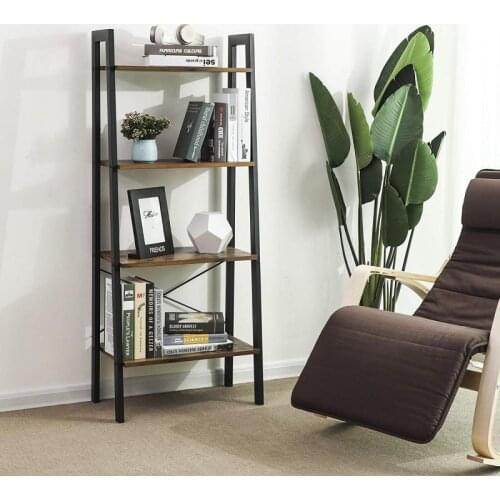 Oversea Stock!!!Industrial Vintage Style Book Shelf 4 Layers Bookcase Multi Use Photo Sundries Book Rack Home Decoration HWC