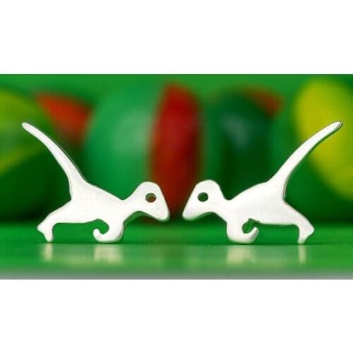 Velociraptor Dinosaur Stud Earrings For Women Vintage Animal Statement Jewelry Brincos