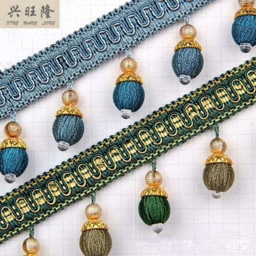 XWL 12Yards/Lot 6cm Wide Beads Curtain Lace Accessories Tassel Fringes Trim Ribbons DIY For Curtain Sofa Veil Sofa Home Decor