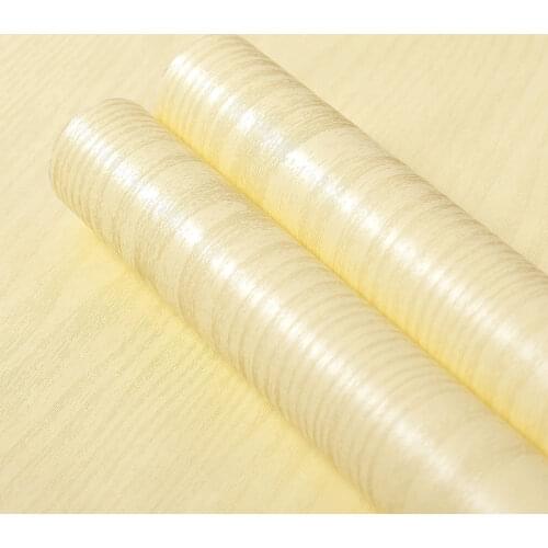 Yellowish Wood Stripe PVC Renovation Wallpaper DIY Self-adhesive Home Wall Furniture Refurbished Wall Sticker Sticky Paper Decal