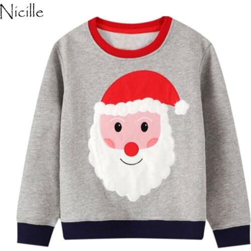Girls Winter Licorne Sweater Tops Kids Cartoon Clothes Girls 2020 Christmas T-shirts Children Casual Long Sleeve Unicorn Tee