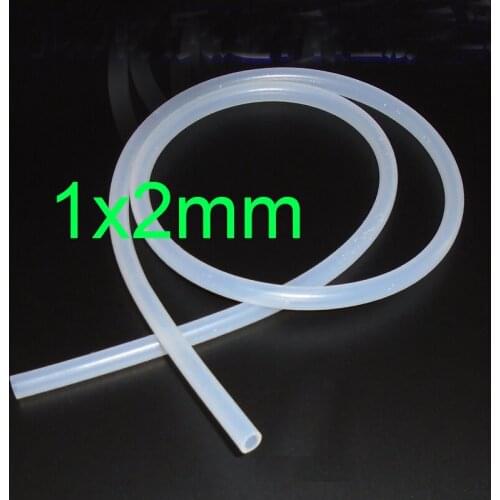 1mm ID 2mm OD 1x2mm Transparent Silicone Rubber Tube Hose ( food grade ) medical flexible tubing,2mm silicon capillary tube
