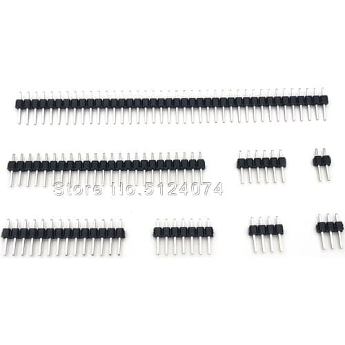 10-200pcs/lot 2.54mm pin header single row needle straight copper needle gold plating 1 * 2/3/4/5/6/7/8/10/12/14/15/20/40pin
