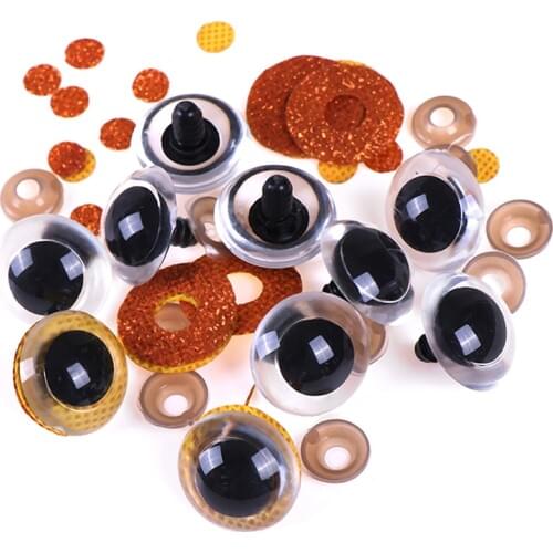 10pcs Shinning Plastic Doll Eyes Craft Eyes with Washer DIY For Plush Bear Stuffed Toys Animal Puppet Dolls 16-24mm Mix Colors