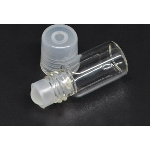 100pcs New 2ml Clear Glass Roll on Bottle with Clear Cap & Roller for Portable Cosmetics Spray Perfume Refillable Bottles