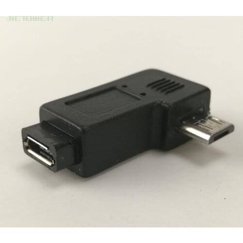 1000pcs/lot Micro USB 2.0 5Pin Male to Female M to F Extension connector Adapter Connector 90 Degree Right & Left Angled