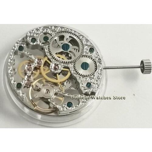 17 Jewels Silver Asian Full Skeleton Hand-Winding Movement Replacement For ETA 6497 Watch movement Watch Accessory