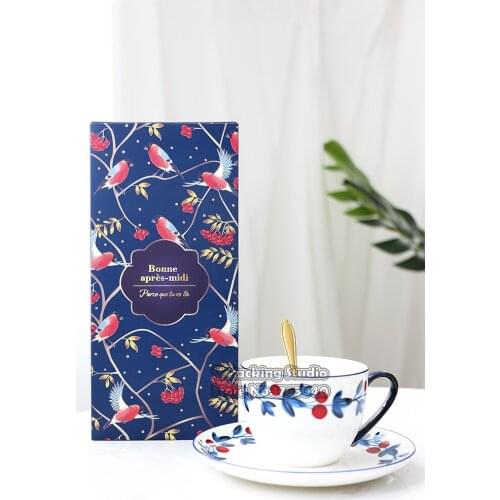 24*10*5cm Blue Flower and Bird Biscuit Box,Macaroon boxes. snack packing Drawer box 50pcs/lot