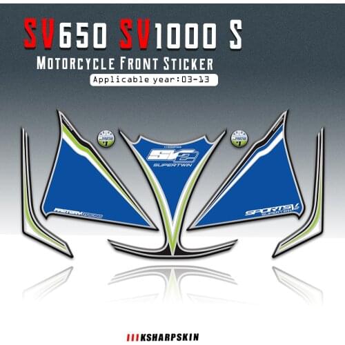 3D Gel Sticker Motorcycle Front Fairing Head Decorative Decal Number Board Protector For Suzuki SV650 SV1000 S 2003-2013 sv 650