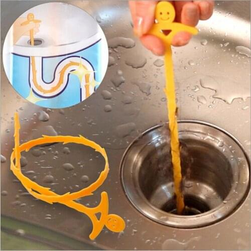 51cm Kitchen Bathroom Sink Pipe Hook Drain Cleaner Pipeline Hair Cleaning Removal Shower Toilet Sewer Clog Longline Plastic Hook