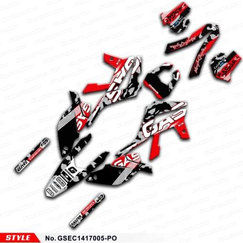 AFTERMARKET Sticker Kit for Gas Gas EC 125 200 250 300 450 EC125 EC200 EC250 EC300 EC450 2014 to 2017, Style No.GSEC1417005-PO
