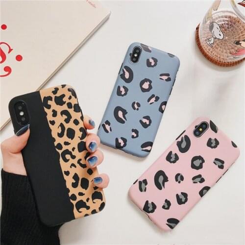 Leopard print phone case for iphone 6 6s plus 7 8 plus X XS XR Street Fashion Soft TPU Silicone Cover