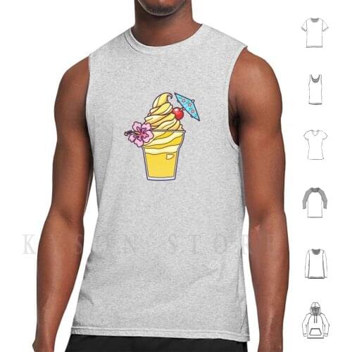 Floral Dole Whip Tank Tops Vest 100% Cotton Walt World Parks Park Wdw Adventure Magic Kingdom Epcot