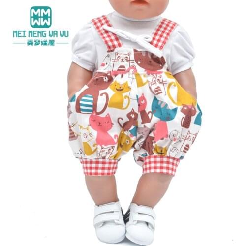 Baby Doll Clothes For 43-45cm Toy New Born Doll and American Doll Fashion cartoon pants, skirts, windbreakers