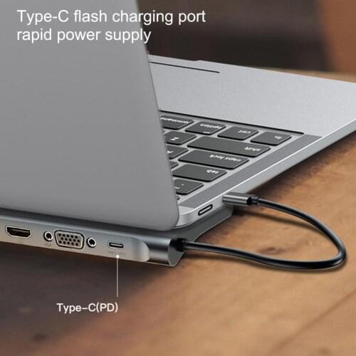 Baseus Docking Station 10-in-1 High-speed USB 3.0 Type-C to HDMI-compatible Hub Splitter for Notebook