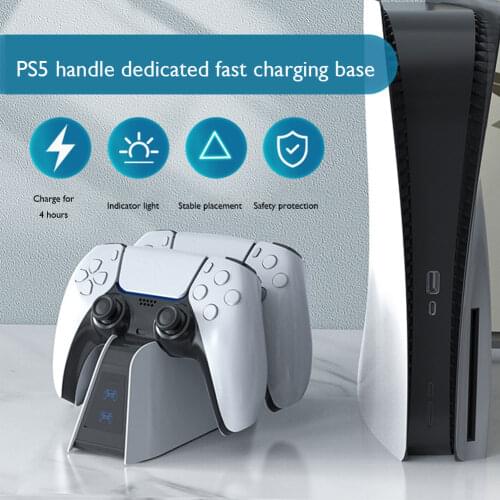 For DualSense Charger 2-Pin Contact Dual Fast Charging Dock Station Dock for PlayStation 5 PS5 Wireless Controller