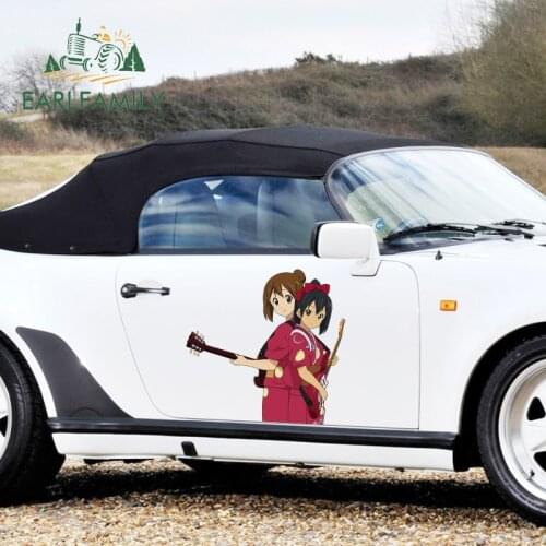 EARLFAMILY 43cm x 41cm for K-ON Anime Funny Car Stickers and Decals Waterproof JDM VAN RV Trunk Hirasawa Azusa Vinyl Car Wrap