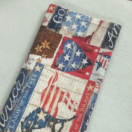 Classic American Flag Horse Star Printed Cotton Fabric Fabric Patchwork DIY sewing Quilting Bedding Baby Cloth 50x105cm