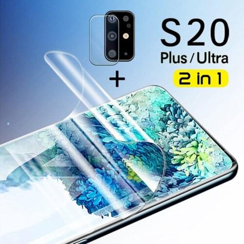 S20 Curved Full Cover Hydrogel Film for Samsung S20 Ultra 5G Note 10 Pro S8 S9 S10 Plus Screen Protector with Camera Lens Glass