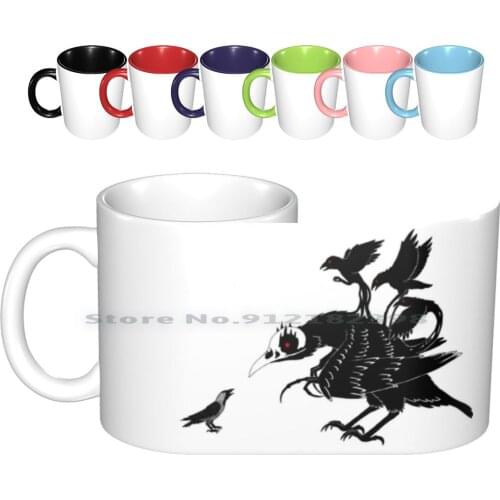Communion Ceramic Mugs Coffee Cups Milk Tea Mug Jackdaw Monster Skull Animal Creative Trending Vintage Gift Bottle Cup