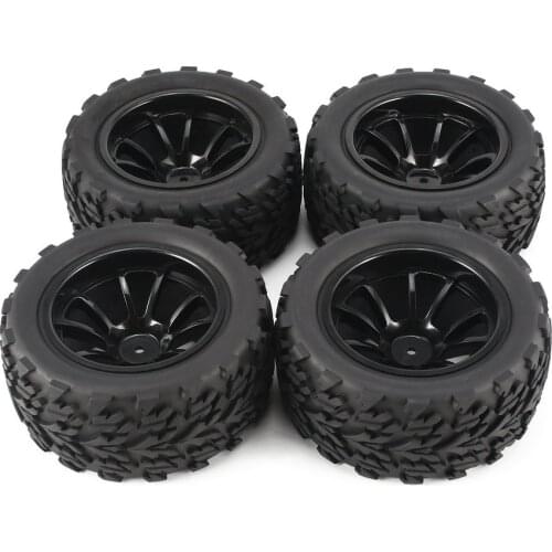 4Pcs 120mm 10 Contour Public Word Fetal Flower Off-road Wheel Rim and Tires for 1/10 Monster Truck Racing RC Car Accessories