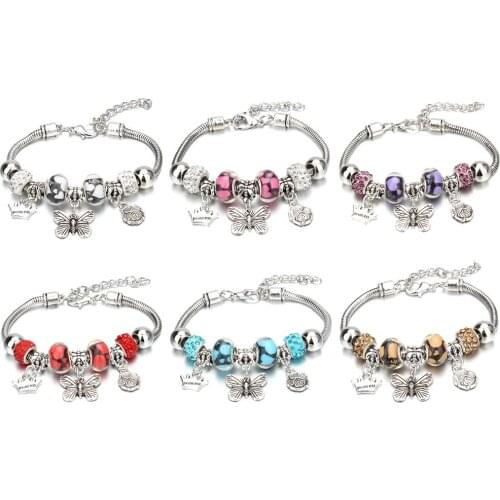 Trendy Charm Bracelet & Bangles Jewelry 6 Color Clay Zircon Ball Beads Glass Bead Bracelets For Women Girl Friendship Gift
