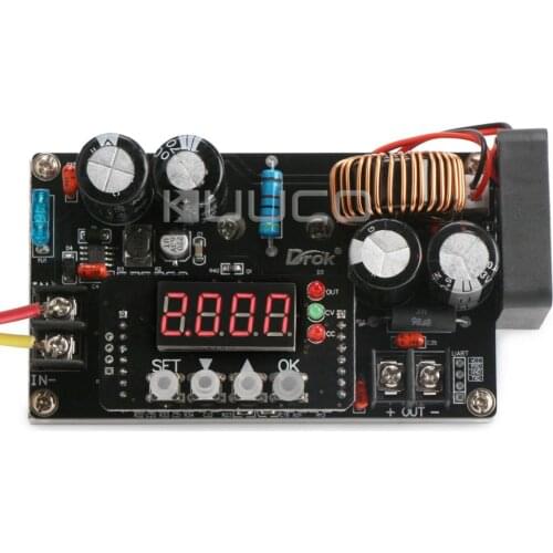 DROK Digital Step Down Power Supply Board DC 6-65V to 0-60V Buck Module Digital Voltmeter DC-DC 8A Power Adjustable for Voltage