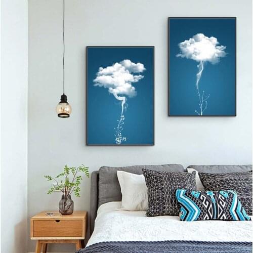 Modern Home Decor Creative Personality Sofa Background Abstract Cloud Poster Wall Art Simple Canvas Paintings For Bedroom