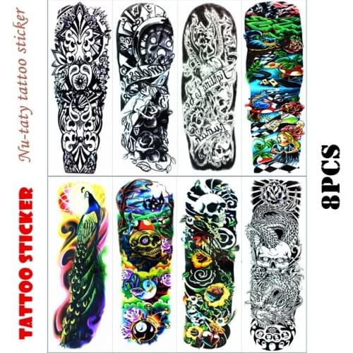 Nu-TATY "Peacock dragon" Full Sleeve Arm Temporary Body Art, Flash Tattoo Stickers 48*17cm Waterproof Adult Sex Products