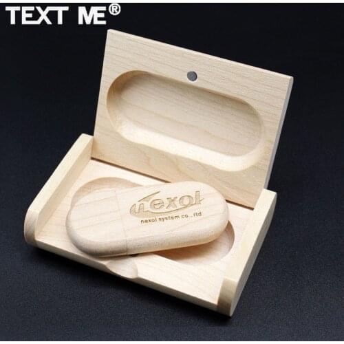 TEXT ME engrave wood Maple wood wooden +box LOGO print usb flash drive usb2.0 4GB 8GB 16GB 32GB 64GB photography gift