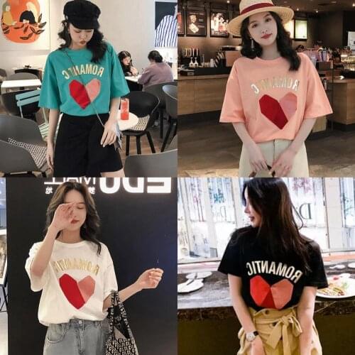 Timis Li New Designer Tshirts of Heart T-shirt For Woman white T Shirts women summer 2020 plus size tshirt top with Good quality