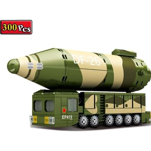 WW2 Military Series World War II Cute DF-26 Medium-Range Ballistic Missile Accessories MOC Building Blocks Bricks Toys Gifts