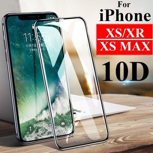 Protective glass on the for iPhone xr xs max 10D full cover x r s aiphone 10s 10r 7 8 plus tempered glas ophone screen protector