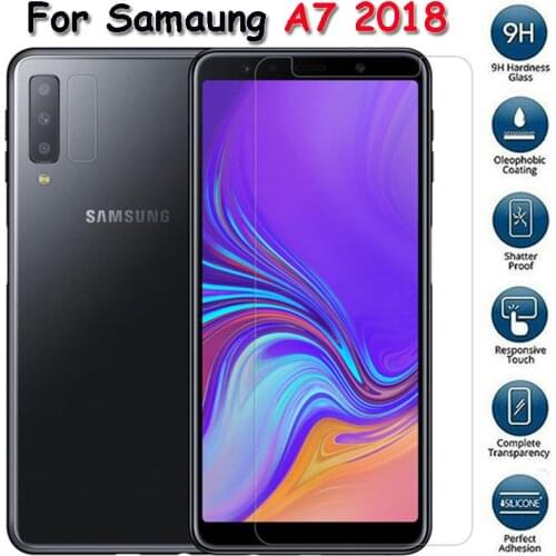 Safey Glass for Samsung Galaxy A7 2018 Protective Tempered Glas Film on Sansung Gelaksi 7a a72018 a 750 730 Screen Protector