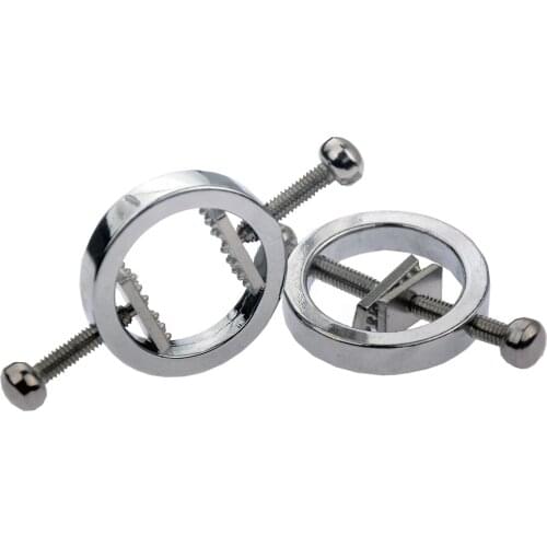 1Pair Stainless Steel Adjustable Nipple Clamp Fetish Torture Play Metal Breast Clip Nipple Retraction Corrector For Women SM Toy