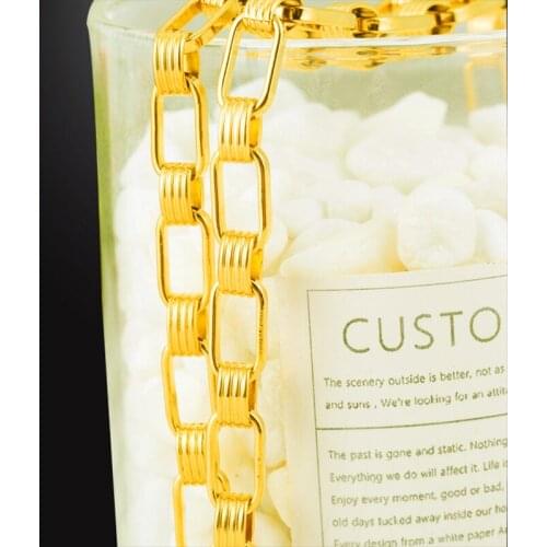 Indian Chain Necklace Big Gold Necklace for Women African Square Hip Hop Necklace Men Choker for Wedding Jewelry